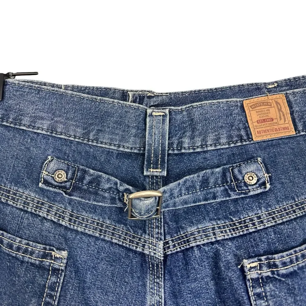 Vintage 90s Riders Ridig Medium Wash Denim Asymmetric Skirt Sz 34 Waist